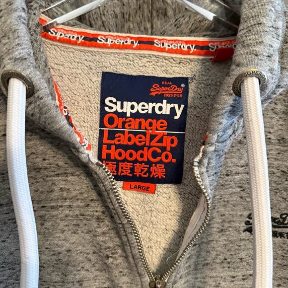 Super Dry Orange Label Zip Up Hoodie Size L - Picture 6 of 9
